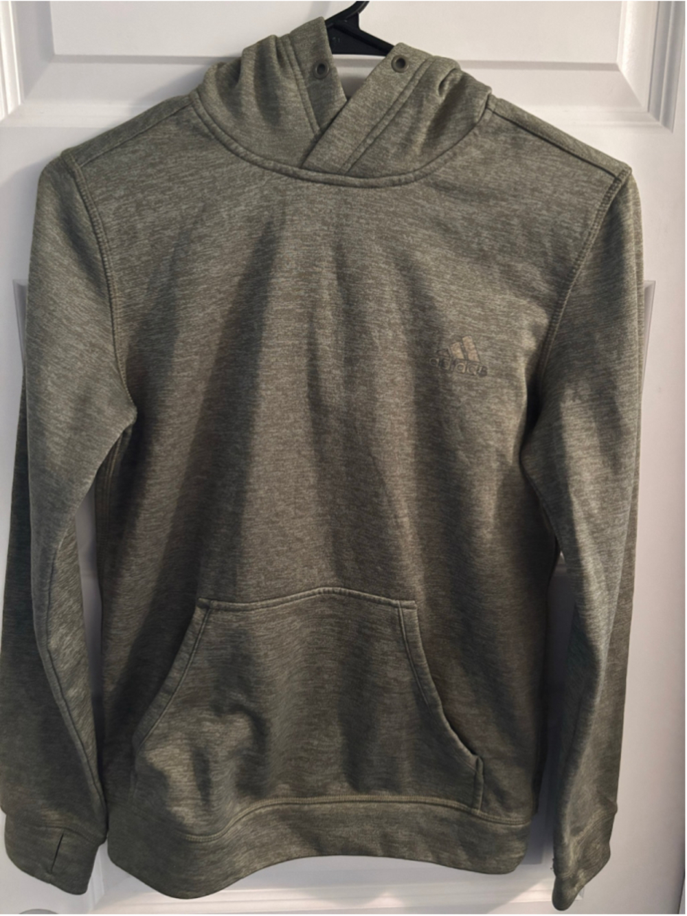 Adidas Climawarm Hoodie Mens Adult XS Heathered Olive Green Pullover Sweatshirt